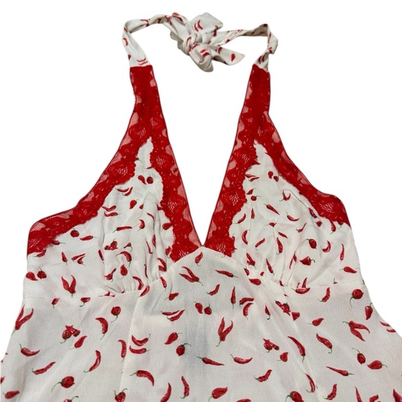 Wild Fable Red and White Chili Pepper Halter Backless Dress Size S - Picture 4 of 7